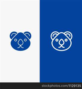 Animal, Australia, City sets, Kangaroo, Sydney Line and Glyph Solid icon Blue banner Line and Glyph Solid icon Blue banner