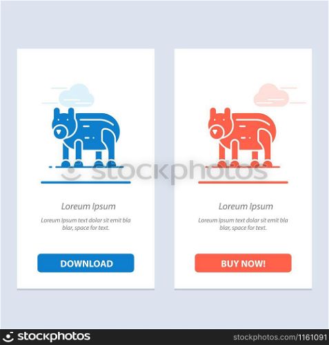 Animal, Bear, Polar, Canada Blue and Red Download and Buy Now web Widget Card Template