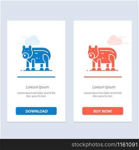 Animal, Bear, Polar, Canada Blue and Red Download and Buy Now web Widget Card Template