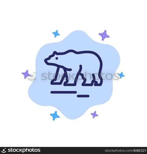 Animal, Bear, Polar, Canada Blue Icon on Abstract Cloud Background