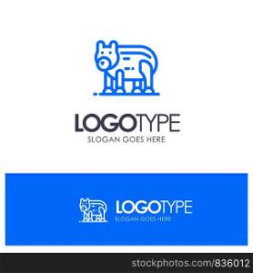 Animal, Bear, Polar, Canada Blue outLine Logo with place for tagline