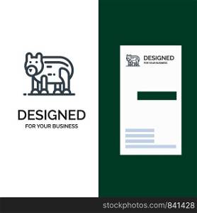 Animal, Bear, Polar, Canada Grey Logo Design and Business Card Template