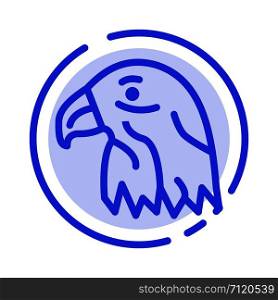 Animal, Bird, Eagle, Usa Blue Dotted Line Line Icon