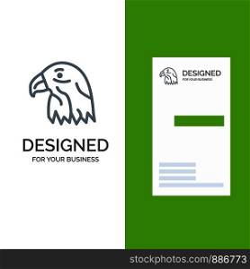 Animal, Bird, Eagle, Usa Grey Logo Design and Business Card Template