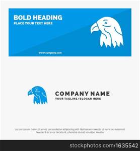 Animal, Bird, Eagle, Usa SOlid Icon Website Banner and Business Logo Template