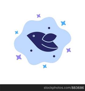 Animal, Bird, Fly, Spring Blue Icon on Abstract Cloud Background