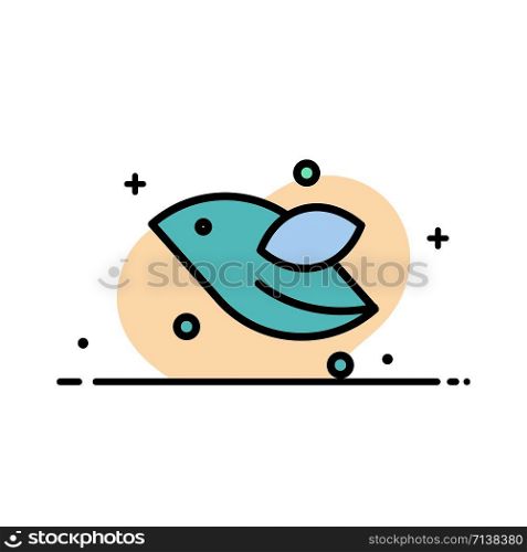 Animal, Bird, Fly, Spring Business Flat Line Filled Icon Vector Banner Template