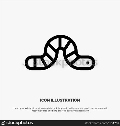 Animal, Bug, Insect, Snake Line Icon Vector