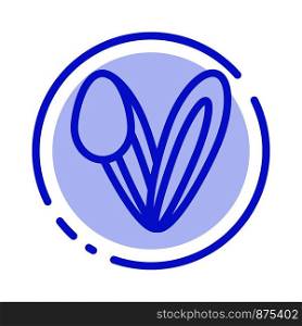 Animal, Bunny, Face, Rabbit Blue Dotted Line Line Icon