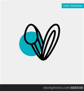 Animal, Bunny, Face, Rabbit turquoise highlight circle point Vector icon