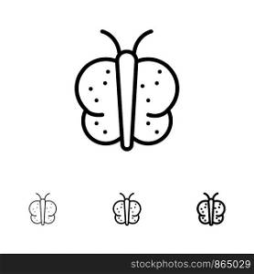 Animal, Butterfly, Easter, Nature Bold and thin black line icon set