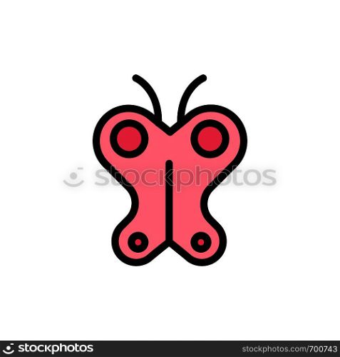 Animal, Butterfly, Easter, Nature Flat Color Icon. Vector icon banner Template