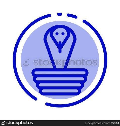 Animal, Cobra, India, King Blue Dotted Line Line Icon