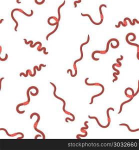 Animal Earth Red Worms for Fishing Seamless Pattern. Animal Earth Red Worms for Fishing Seamless Pattern on White Background. Animal Earth Red Worms for Fishing Seamless Pattern