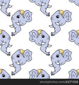 animal elephant head seamless pattern textile print