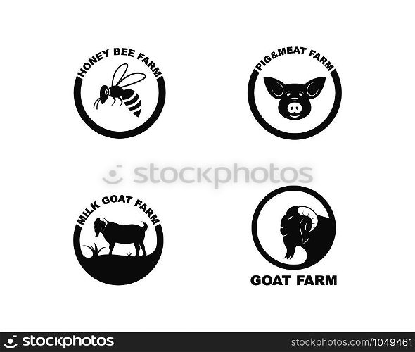 animal farm logo vector icon template