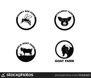 animal farm logo vector icon template