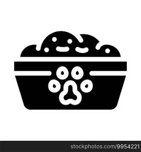 animal food bowl glyph icon vector. animal food bowl sign. isolated contour symbol black illustration. animal food bowl glyph icon vector illustration