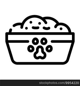 animal food bowl line icon vector. animal food bowl sign. isolated contour symbol black illustration. animal food bowl line icon vector illustration