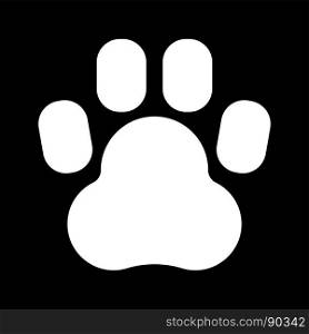 Animal footprint white color icon .. Animal footprint it is white color icon .