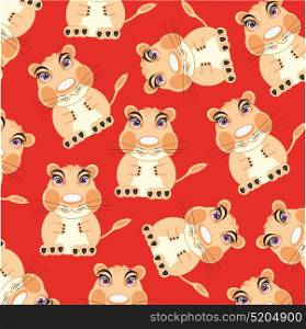 Animal hamster pattern. Animal hamster on red background is insulated