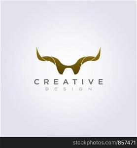 Animal Horn Abstract Vector Illustration Design Clipart Symbol Logo Template.