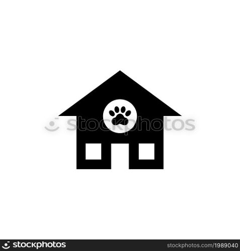 Animal House, Shelter Canine. Flat Vector Icon illustration. Simple black symbol on white background. Animal House, Shelter Canine sign design template for web and mobile UI element. Animal House, Shelter Canine. Flat Vector Icon illustration. Simple black symbol on white background. Animal House, Shelter Canine sign design template for web and mobile UI element.