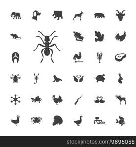 Animal icons Royalty Free Vector Image