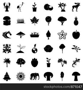 Animal icons set. Simple style of 36 animal vector icons for web isolated on white background. Animal icons set, simple style