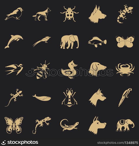 Animal kingdom icons set. Simple set of 25 animal kingdom icons for web for any design. Animal kingdom icons set, simple style