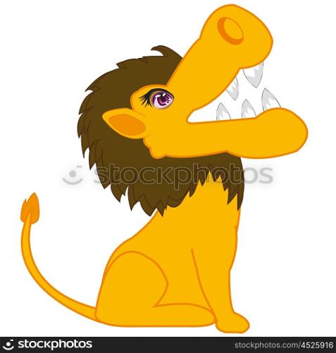 Animal lion on white. The Wildlife lion on white background is insulated.Vector illustration