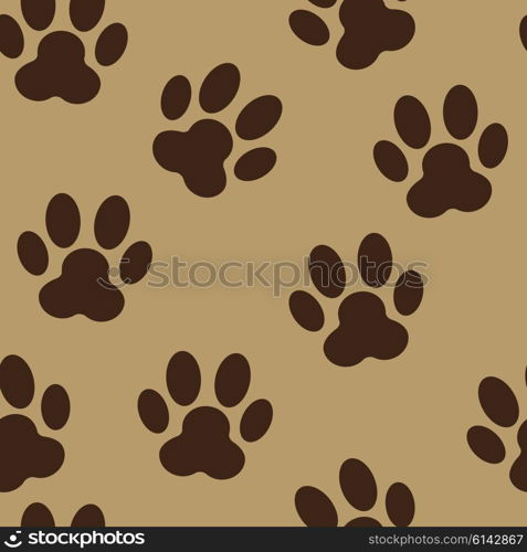Animal Paw Seamless Pattern Background Vector Illustration. EPS10
