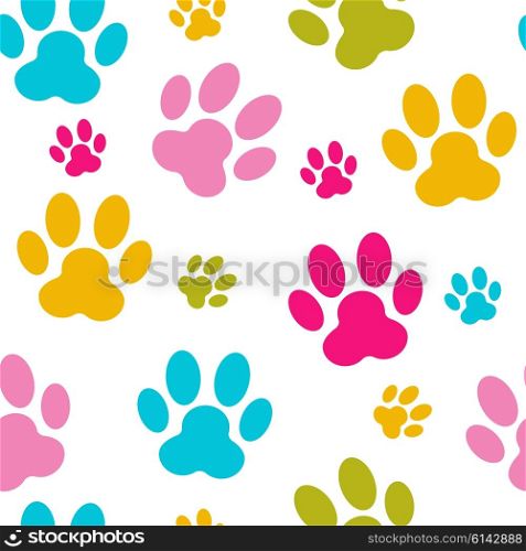 Animal Paw Seamless Pattern Background Vector Illustration. EPS10