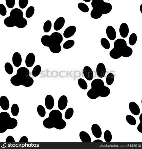 Animal Paw Seamless Pattern Background Vector Illustration. EPS10