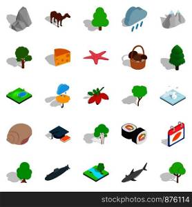 Animal planet icons set. Isometric set of 25 animal planet vector icons for web isolated on white background. Animal planet icons set, isometric style