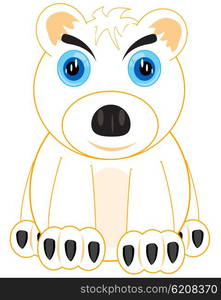 Animal polar bear. Cartoon animal polar bear on white background is insulated