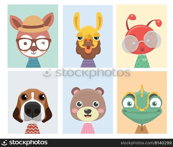 Animal posters for nursery.Can used for greeting cards.. Animal posters for nursery.