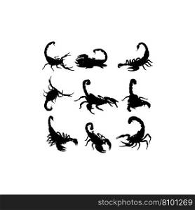 Animal scorpion scary silhouette collection design