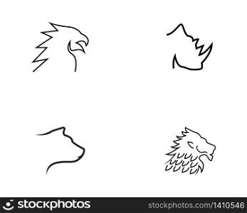 Animal set logo design vector illustration
