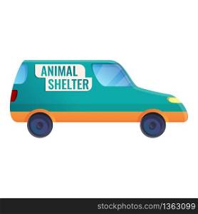 Animal shelter car icon. Cartoon of animal shelter car vector icon for web design isolated on white background. Animal shelter car icon, cartoon style