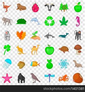 Animal species icons set. Cartoon style of 36 animal species vector icons for web for any design. Animal species icons set, cartoon style