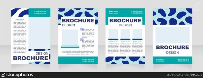 Animal spots and stripes blue and white blank brochure layout design. Vertical poster template set with empty©space for text. Premade corporate reports col≤ction. Editab≤flyer paper pa≥s. Animal spots and stripes blue and white blank brochure layout design