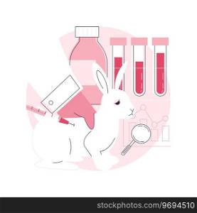 Animal testing of medicines abstract concept vector illustration. Drug test, laboratory rabbit, lab experiment, scientific medical research, disease treatment, analysis abstract metaphor.. Animal testing of medicines abstract concept vector illustration.