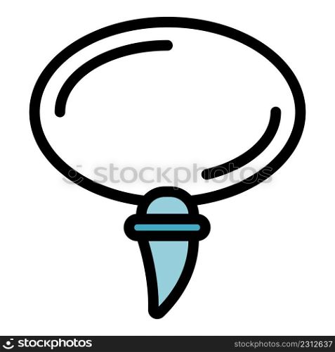 Animal tooth amulet icon. Outline animal tooth amulet vector icon color flat isolated. Animal tooth amulet icon color outline vector