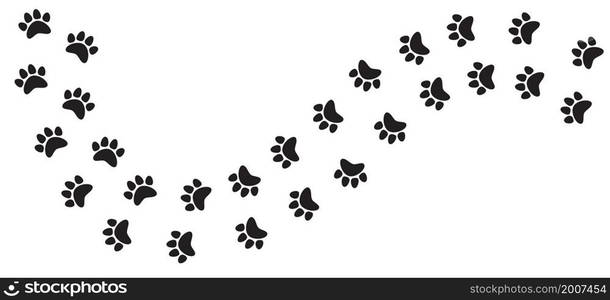 Animal track, cat, dog paw print isolated icon. Vector illustration.