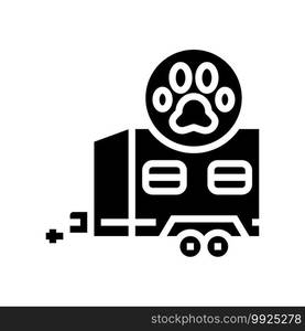 animal transportation trailer glyph icon vector. animal transportation trailer sign. isolated contour symbol black illustration. animal transportation trailer glyph icon vector illustration