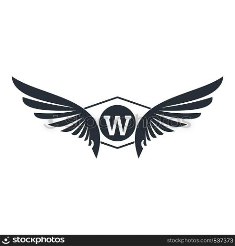 Animal wing logo. Simple illustration of animal wing vector logo for web. Animal wing logo, simple gray style