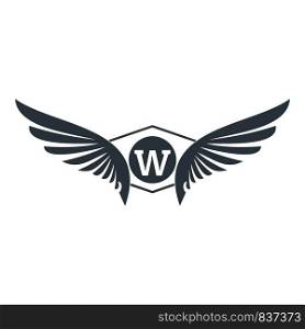 Animal wing logo. Simple illustration of animal wing vector logo for web. Animal wing logo, simple gray style