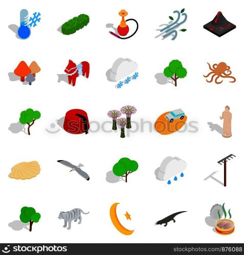 Animality icons set. Isometric set of 25 animality vector icons for web isolated on white background. Animality icons set, isometric style