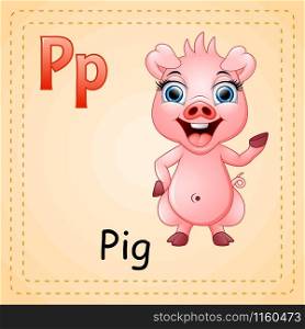 Animals alphabet: P is for Pig